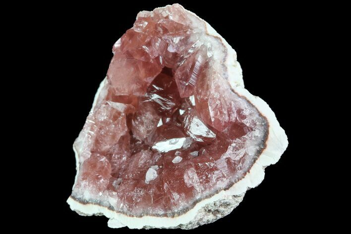 Pink Amethyst Geode with Calcite (NEW FIND) - Argentina #84502
